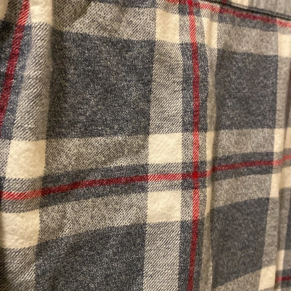 J. Crew mens large plaid flannel button down - blue/red- great condition